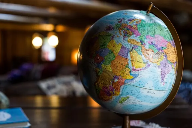 Colorful globe showing Middle East and Africa for apostille document services Houston TX